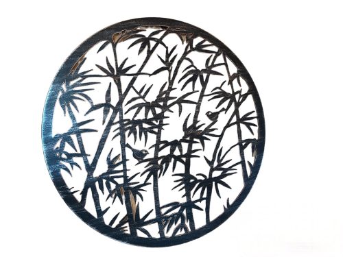 Bambuszerdő, fém fali dekoráció, 60x60cm, fekete/bronz