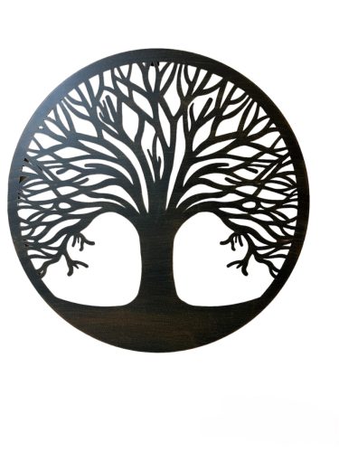Életfa, fém fali dekoráció, 60x60cm, zöld/bronz